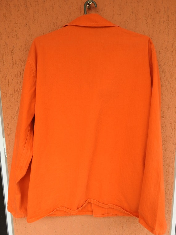 Vintage Orange Work Jacket Greek Chore Coat Workw… - image 7