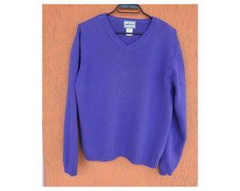Womens Pendleton Violet/Purple Knit Cotton Sweater Sz L Made in Japan