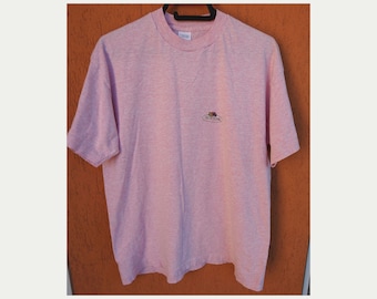 Vintage Fruit of the Loom Single Stitch Pink T-Shirt Tee (M) Made in Ireland