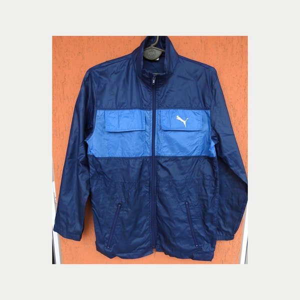 Vintage PUMA Cagoule Nylon Training Rain Jacket Windbreaker Sports Soccer 80s (S)