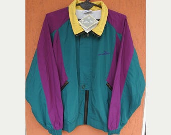 90s OPEL SPORTS WEAR Windbreaker Nylon Trainingsjacke Herren klein Colorblock Neu!
