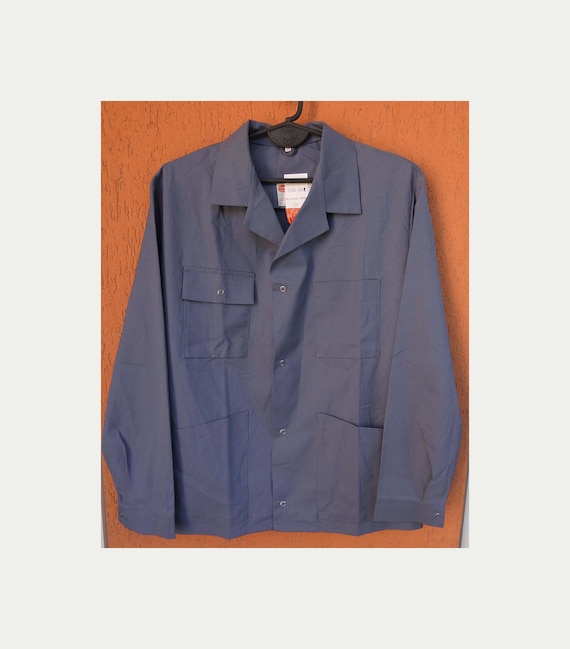 Vintage Adolphe Lafont French Work Jacket, New Old Stock Blue