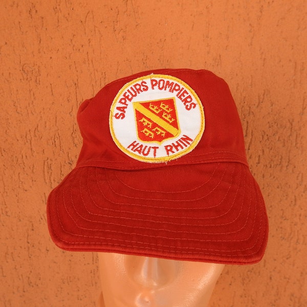 SAPEURS POMPIERS Haut Rhin French Firefighters Hat Red Cap (S)