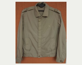 CAMEL Safari Jacket 80s Vintage Beige Travel Explorer (S)