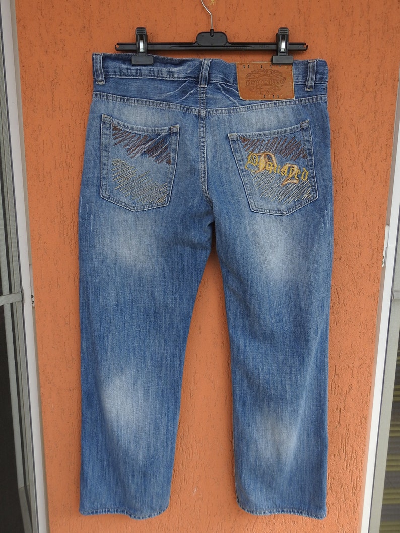 DSQUARED2 Jeans Blue Denim W35 L29 Streetwear Casual ITTIERRE Italy Vintage image 1