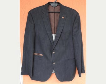Carl Gross Jacket Sport Coat Blazer Gray Linen Wool Blend EU52, US42