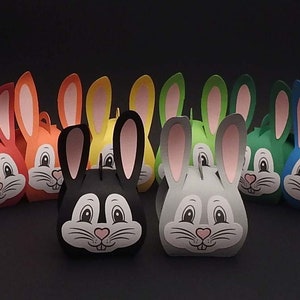 Osterhase Box, Vorlage SVG, Geschenk Candy Favor Box PDF, Verpackung, Vektor, Schneidemaschine, jetzt sofort herunterladen, Favor Box, Vorlagenbox