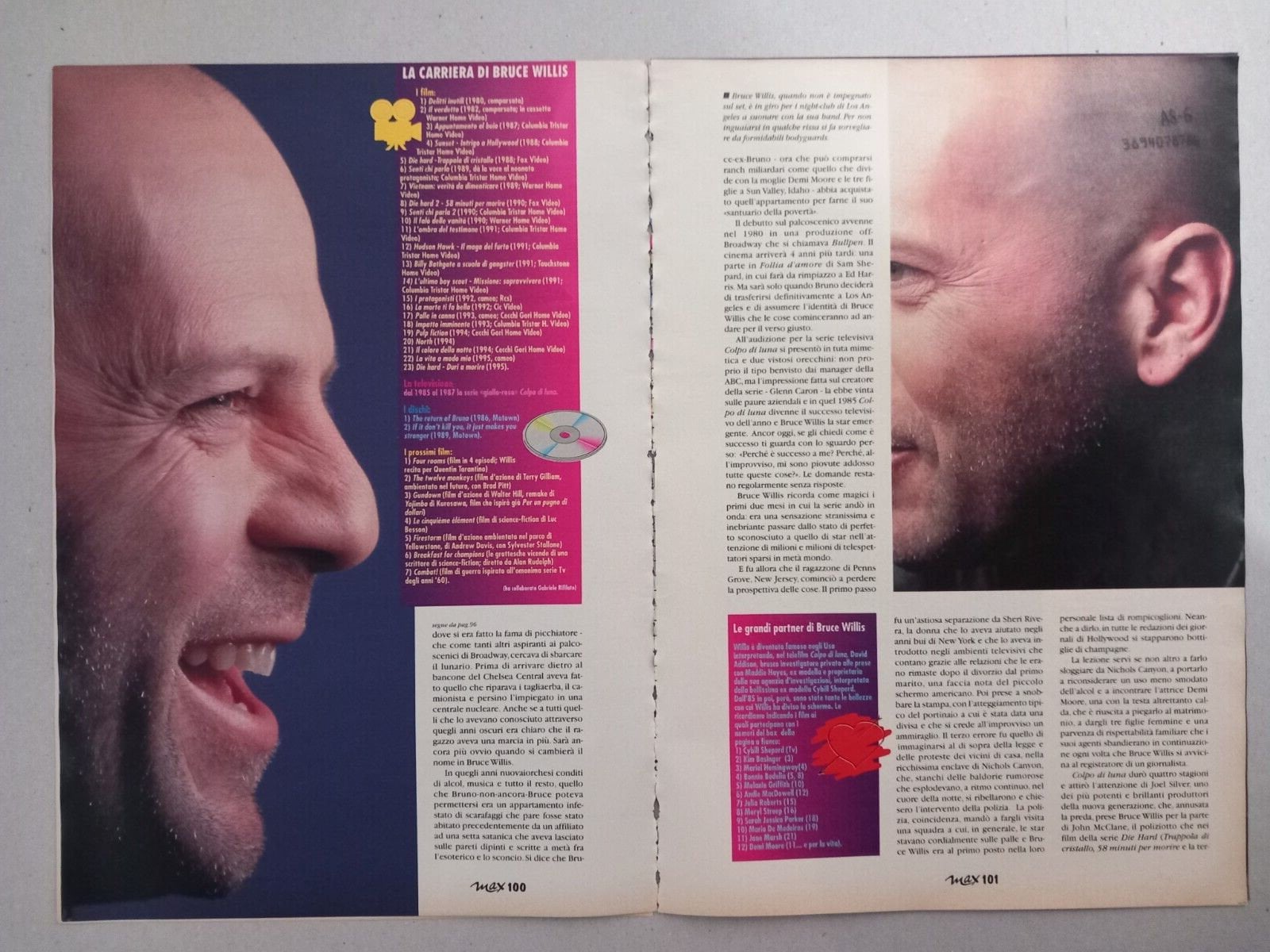 Buy Bruce Willis Photo Shoot Article Cover 1995 MAX Magazine 9 Pages  Italian Online in India - Etsy, image size:1600x1200