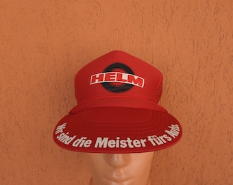 Vintage HELM Werbung Trucker Hat, Snapback Mesh Cap