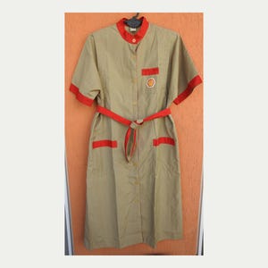 Shell Oil Damlabbrock Vintage 70-tals Arbetsjacka Brun NY (M)