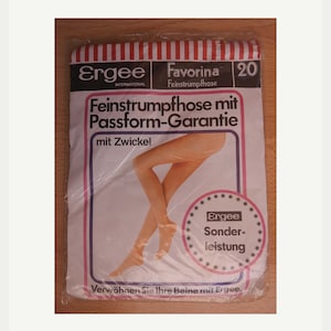 Vintage 80s Black Pantyhose Ergee West Germany Noblesse 42/44 NEW