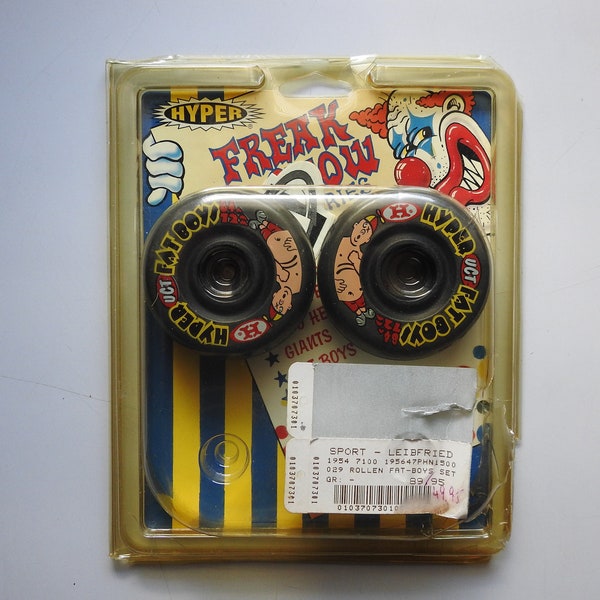 Vintage jaren 90 Skate Wheels Hyper Freak Show Series Fat Boy 72mm/80a (84a) (2 stuks)