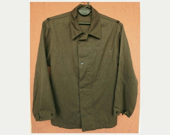 Vintage DDR DDR Feldhemd | Baumwolle Militärjacke Ostalgie S