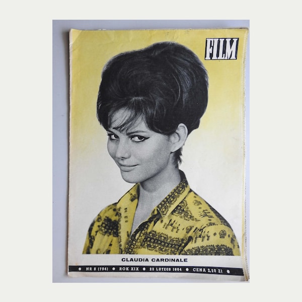 Vintage Polish Magazine 8/1964 FILM (Movie) Claudia Cardinale Cover Sylvie Vartan