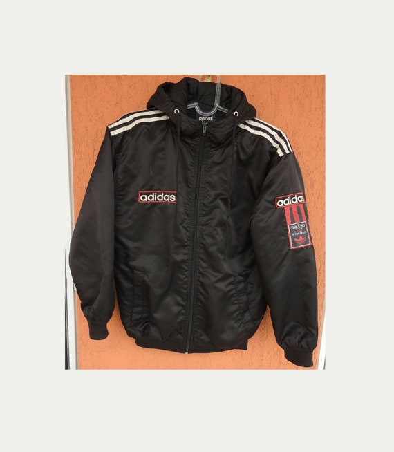 Vintage 90s Adidas Trefoil Black Bomber Jacket Lined Size S / - Etsy Denmark