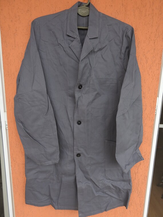 Vintage Lab Coat Work Long Jacket Chore Boho Urban Gr… Gem