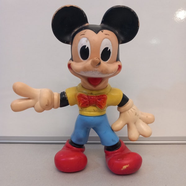 Vintage 1960s Mickey Mouse Rubber Squeak Toy Walt Disney Productions 25 cm 10"