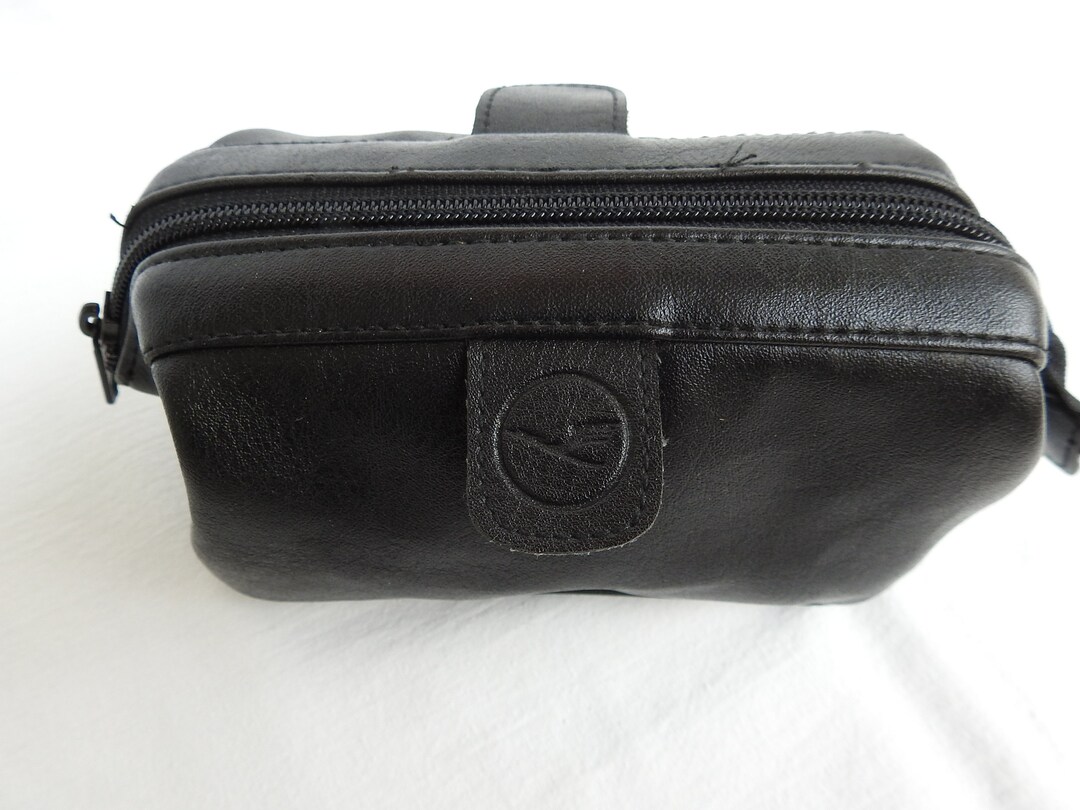 Sacoche Bandoulière Vintage Lufthansa En Cuir - Occasion, Style Banane Ou Sacoche