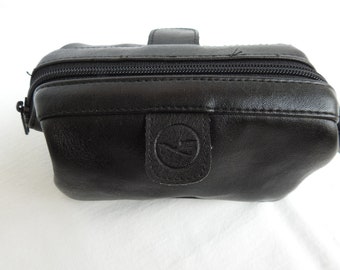 Neceser vintage de cuero negro de Lufthansa (German Airlines)