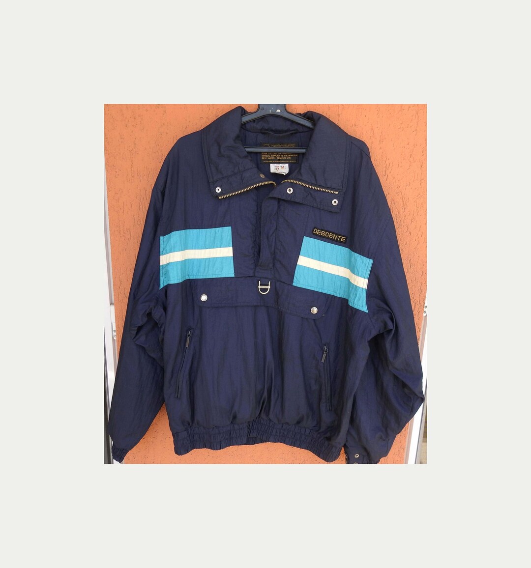 Vintage Descente Ski Jacket Mens Large Half Zip Pullover Snowboard