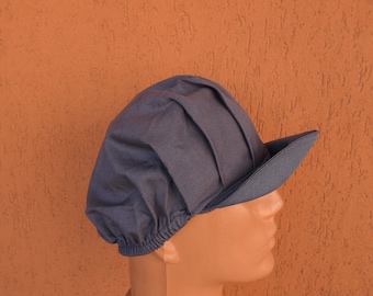 Vintage Pleated Work Cap Chore Hat Gray NEW Stretch Fit