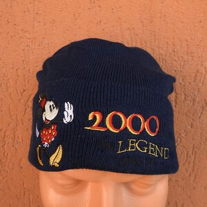 Vintage 2000 Disney Minnie Mouse Beanie Hat Winter Knit Blue 52/56 cm (S/M)