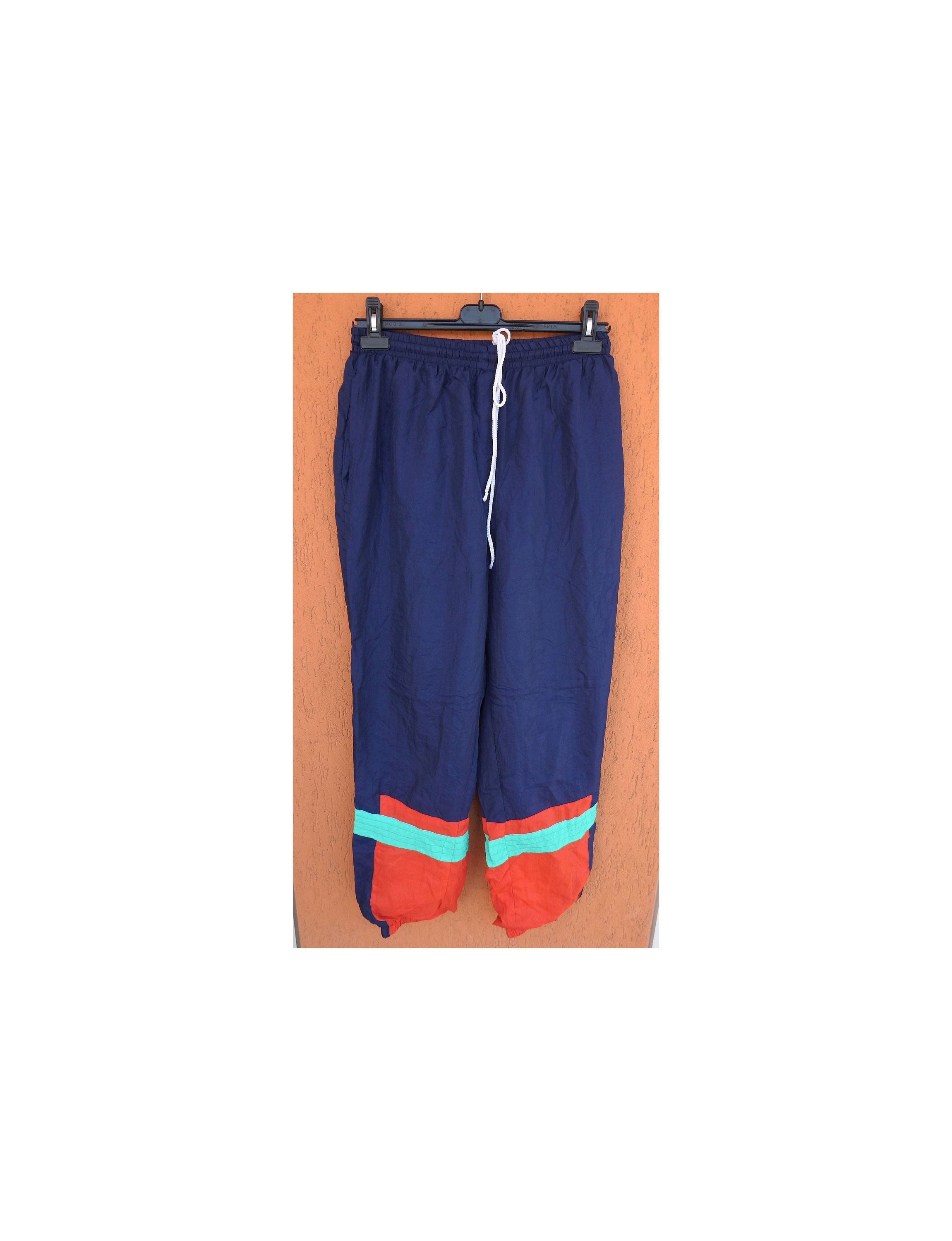 80s Nylon Track Pants Bottoms Blue Size L Vintage GP Sportswear (2) in excellent condition
