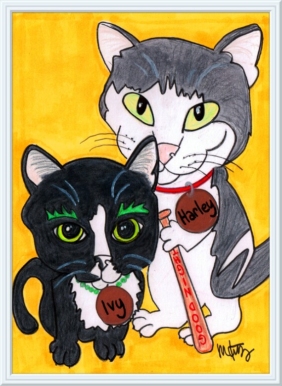 Personnaliser De Batman Chat Caricature Dessin De Chat Chat Etsy
