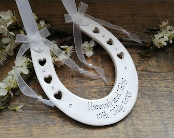Personalised Wedding Horseshoe Ceramic