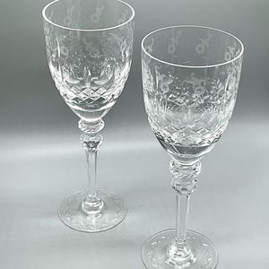 Elegant Vintage Crystal Wine Glass set (2) for Champagne & Celebrations