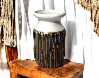 Dark Brown Ceramic Vase: Boho Chic Home Decor