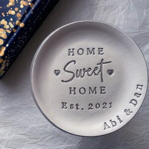 Personalised Home Sweet Home Trinket Dish Style No.2, Key Dish, New Home Gift, Home Decor image 3