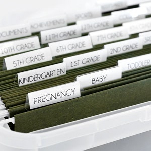 Personalized Memory Box Labels: School Keepsake Organizer Decals
