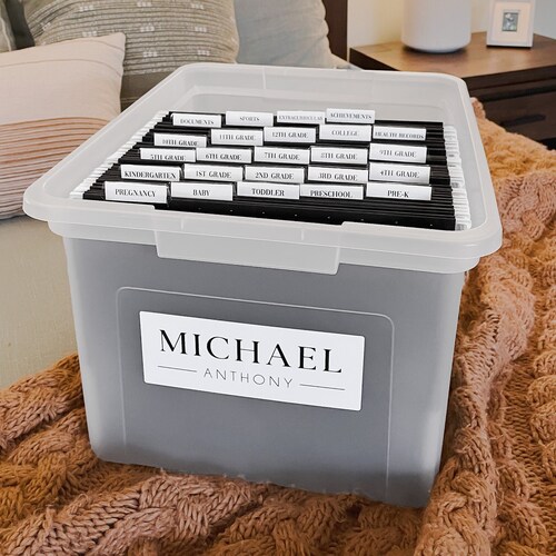 Milestone Tote Labels Baby Memory File Box Milestone Tote Etsy