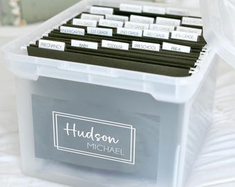 Baby Milestone Box Labels: DIY Memory Keepsake Stickers & Decal