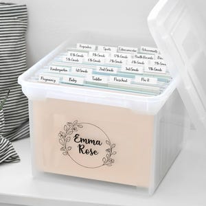 Personalized Baby Memory Box Decal & Labels: Keepsake Organizer image 14