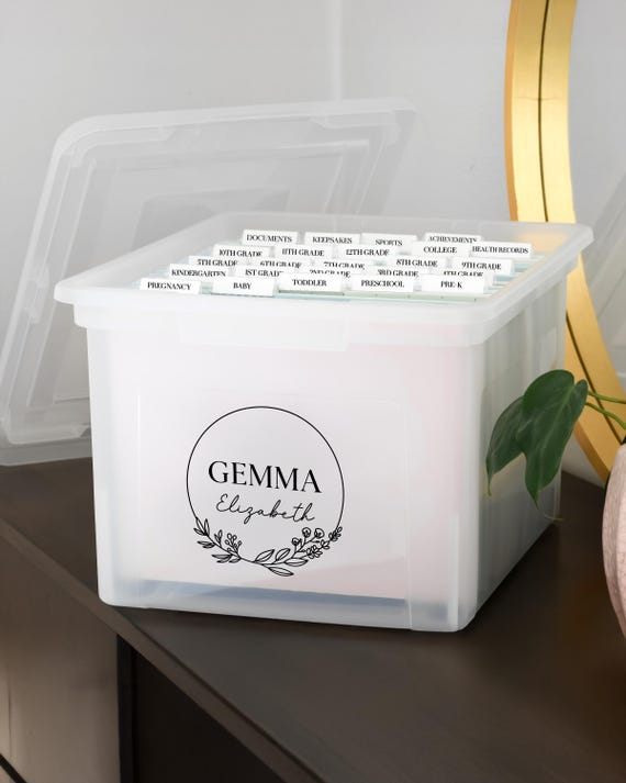 Personalized Name Decal: DIY Baby Memory Box, School File Labels