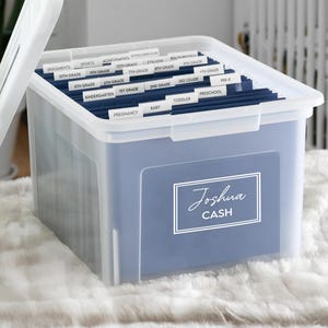 Personalized Baby Memory Box Decal & Labels: Keepsake Organizer image 12