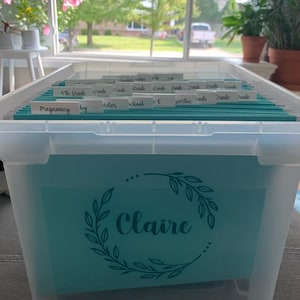 Personalized Memory Box Labels: School Keepsake Organizer Decals