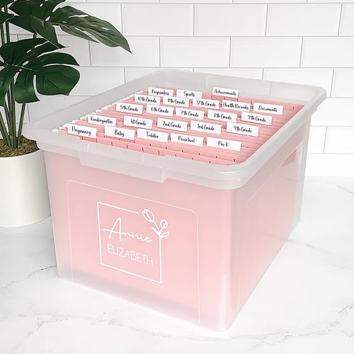 Personalized Kids Memory File Box: School Milestone Keepsake