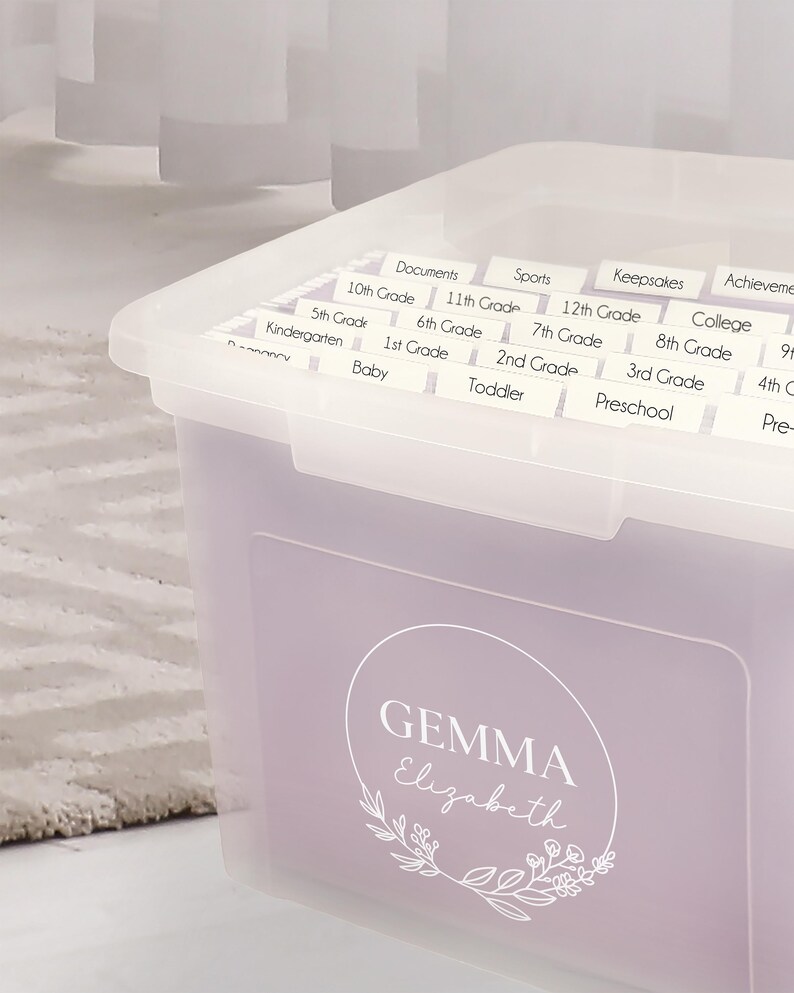Personalized Name Decal: DIY Baby Memory Box, School File Labels 画像 19
