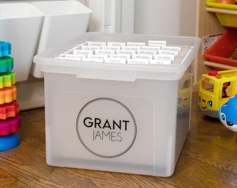 Kids Milestone Box Labels: School Years Keepsake File Organization