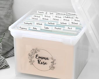 Personalized Vinyl Name Decal for Milestone Tote Box
