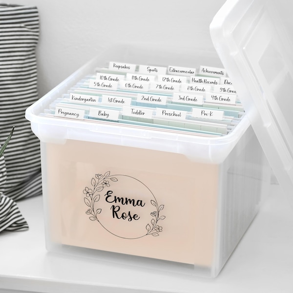 Personalized Vinyl Name Decal for Milestone Tote Box