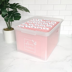 Photo Storage Boxes for Pictures with 40 Blank Labels, Rainbow