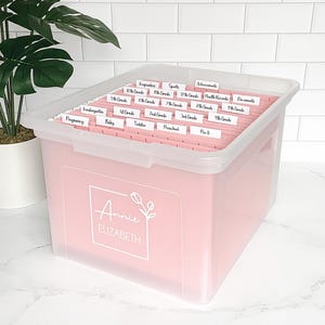 Personalized Baby Memory Box Decal & Labels: Keepsake Organizer