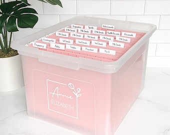 Personalized Baby Memory Box Decal & Labels: Keepsake Organizer