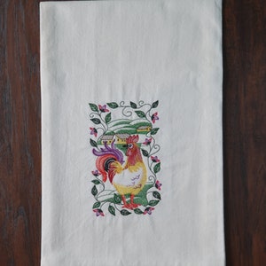 Rooster w/ Vines - Tea Towel