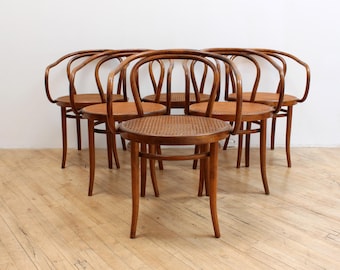 Antique Thonet Cane Chairs B9 209 Armchairs- Set of 6