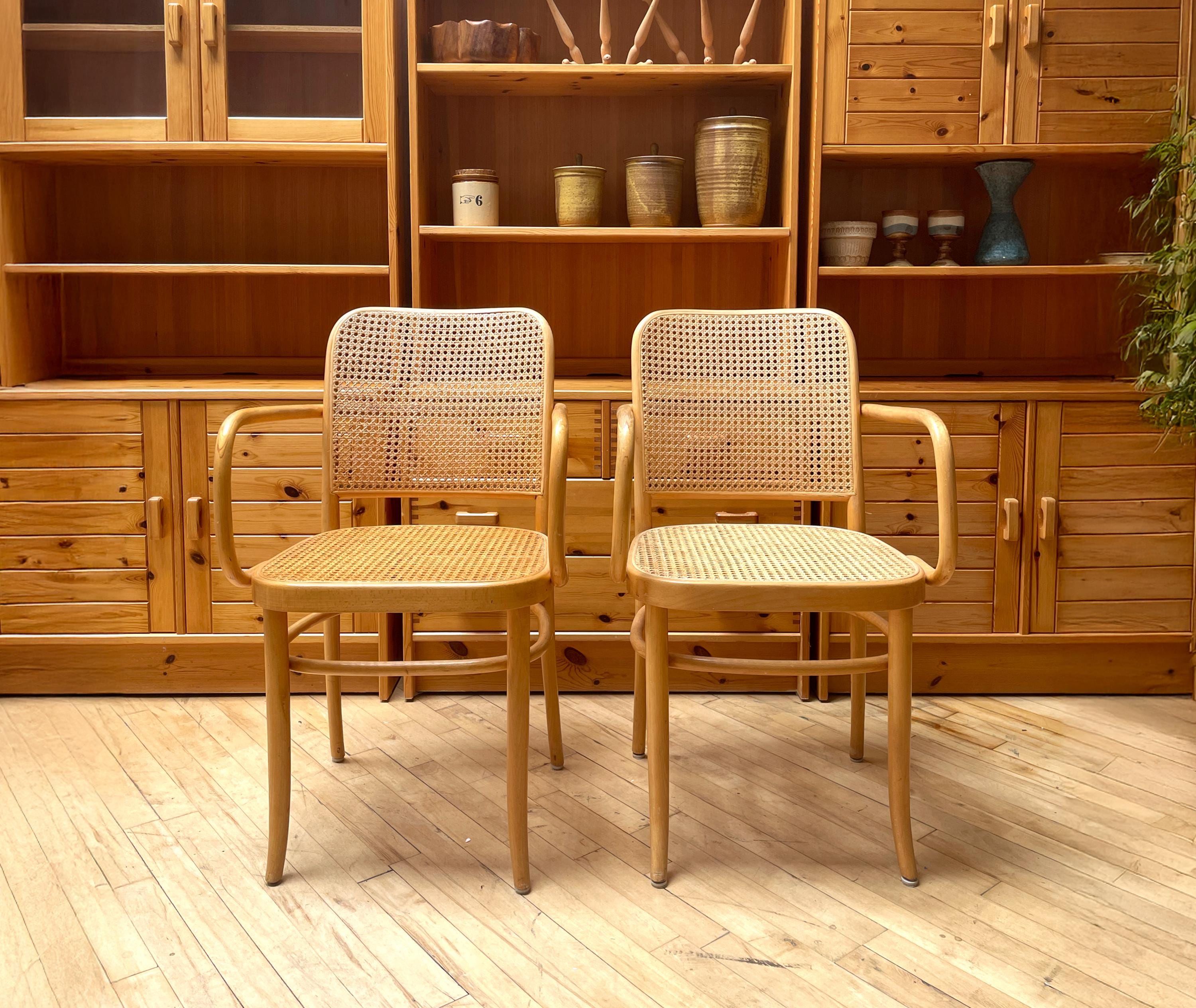 Vintage Prague Chairs- Josef Hoffmann Cane Thonet Bentwood Dining Chairs